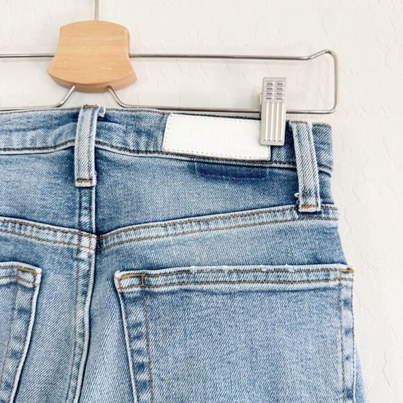 RE/DONE 70s Stove Pipe High Rise Straight Crop Jeans in Light Stone Size 26 - Picture 8 of 13